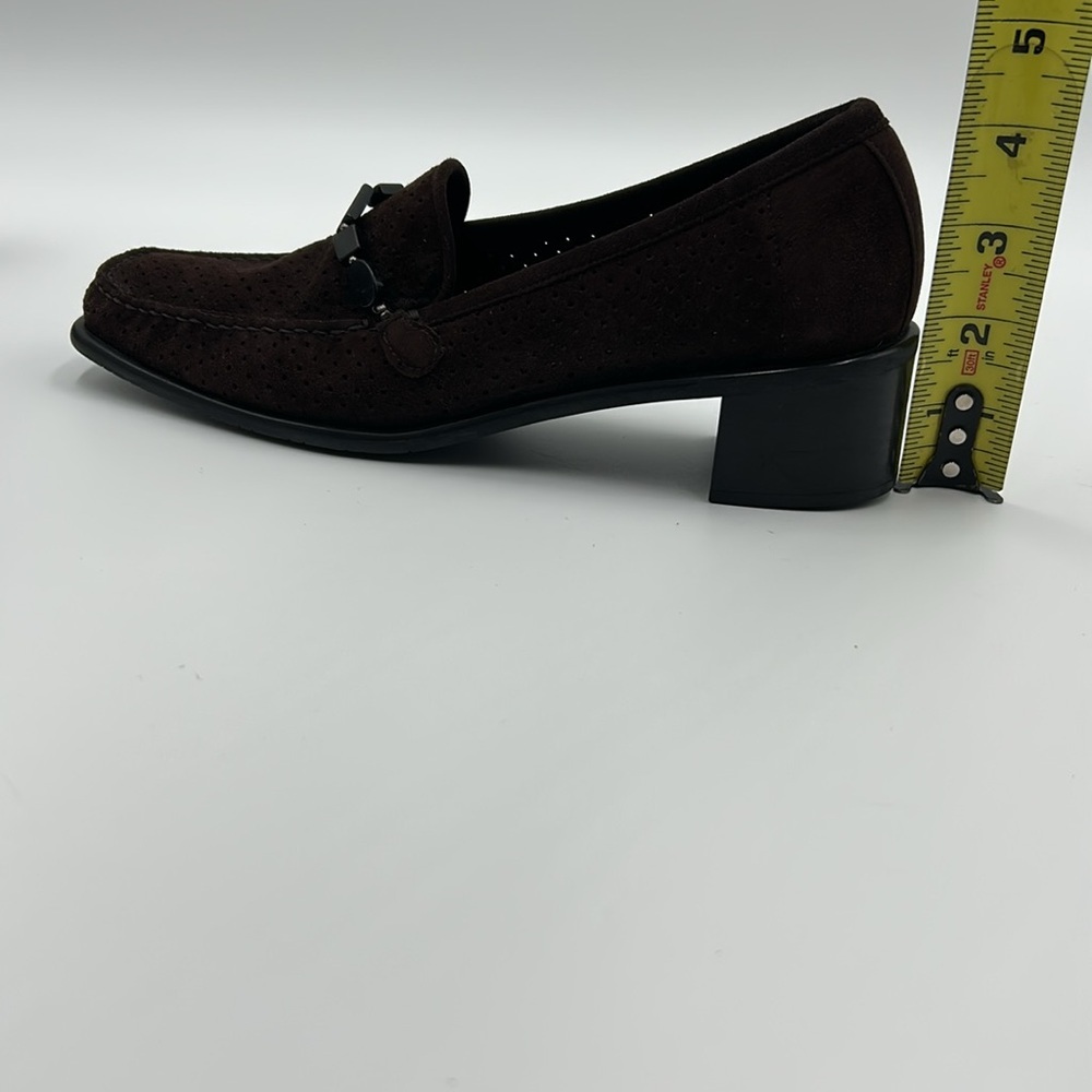 Stuart Weitzman Brown Suede Loafers Slip-On Design 7M - Picture 6 of 14